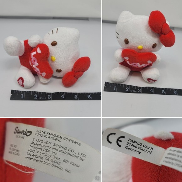 Hello Kitty Sanrio Valentine's Day Plush Heart Love 2011 Nakajima Rare Red Pink - Picture 6 of 9